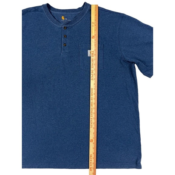 Carhartt Relaxed Fit Men Blue 1/4 Button‎ Pullover Shirt Size 3XL - Picture 7 of 7